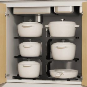 Pots and Pans Organizer, Adjustable 6-Tier Pots Organizer Rack for Cookware, Heavy Duty Pots Rack for Kitchen Storage