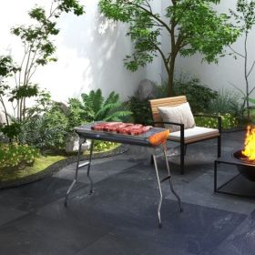 Portable Charcoal Grill, Stainless Steel Folding Outdoor BBQ Grill for Backyard Cooking, Camping, Picnic, Party, Tailgating and Travel with Pan (Color: multicolor)